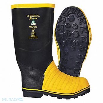VIKING E4402 Rubber Boot Unisex 9 Knee Black PR, 9WC32