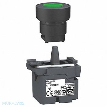 SCHNEIDER ELECTRIC Push Button with Transmitter Green 22mm, 12Z278