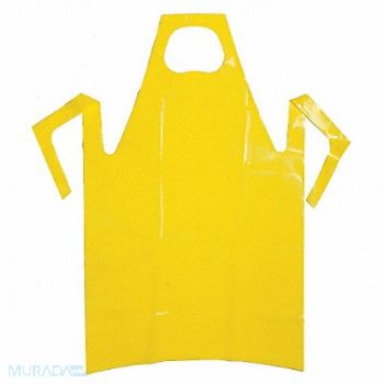POLYCO Die Cut Apron Yellow 55 in L PK50, 12Z598