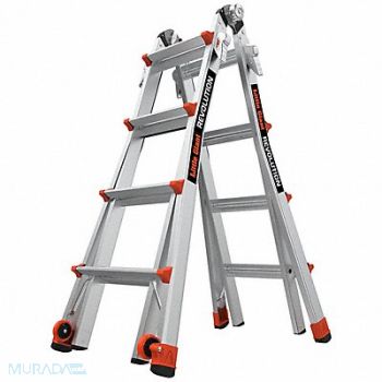 LITTLE GIANT Ladder Aluminum 4 to 7 ft H 300 lb Cap, 794JE8