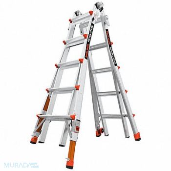 LITTLE GIANT Ladder Aluminum 5 to 9 ft H 300 lb Cap, 794JF1