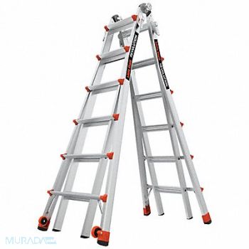 LITTLE GIANT Ladder Aluminum 6 to 11 ft H 300 lb Cap, 794JF2