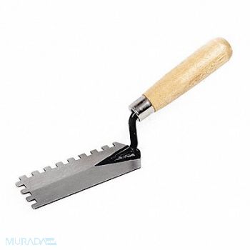 WESTWARD Notched Trowel 2-Sided 6x2 Stl Soft-Grip, 13A580