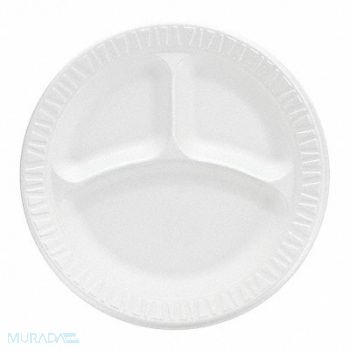 DART Disposable Foam Plate 9in White PK500, 13E891