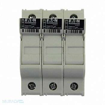 BUSSMANN Fuse Block 0 to 30A Class CC 3 Pole, 13M219