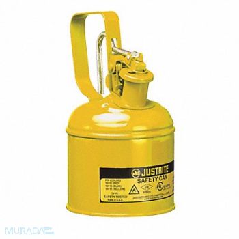 JUSTRITE Type I Safety Can 1/4 gal Ylw, 13M353
