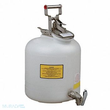 JUSTRITE Disposal Can 5 gal White Polyethylene, 13M371