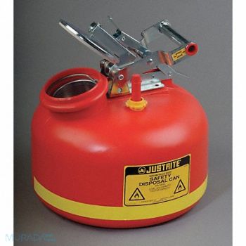 JUSTRITE Disposal Can 2 gal Red Polyethylene, 13M372