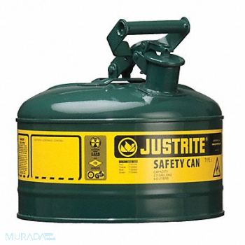 JUSTRITE Type I Safety Can 1 gal Green 11In H, 13M457