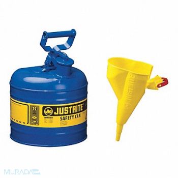 JUSTRITE Type I Safety Can 2 gal Blue 13-3/4In H, 13M463