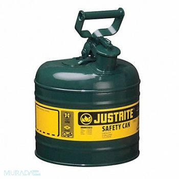 JUSTRITE Type I Safety Can 2 gal Green 13-3/4In H, 13M464