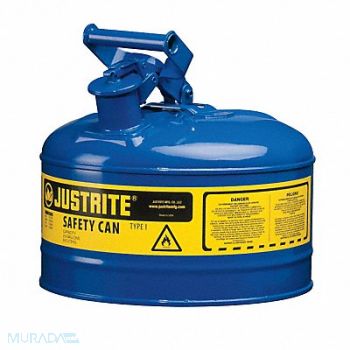 JUSTRITE Type I Safety Can 2.5 gal Blue 11-1/2InH, 13M469