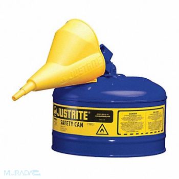 JUSTRITE Type I Safety Can 2.5 gal Blue 11-1/2InH, 13M470