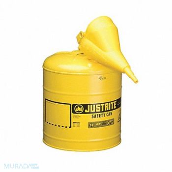 JUSTRITE Type I Safety Can 5 gal Ylw 16-7/8In H, 13M475