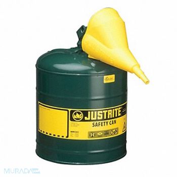 JUSTRITE Type I Safety Can 5 gal Green 16-7/8In H, 13M480