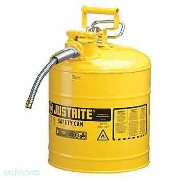JUSTRITE Type II Safety Can Yellow 17-1/2 in H, 13M486
