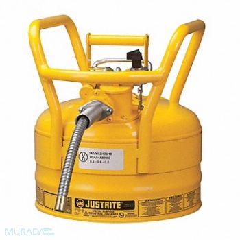 JUSTRITE Type II DOT Safety Can 12 in H Yellow, 13M488