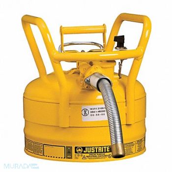 JUSTRITE Type II DOT Safety Can Yellow 12 in H, 13M489