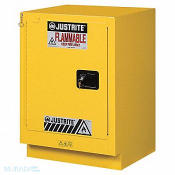 JUSTRITE Flammable Safety Cabinet 15 gal Yellow, 13M495