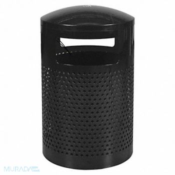 TOUGH GUY Trash Can 40 gal Black Steel, 13P565
