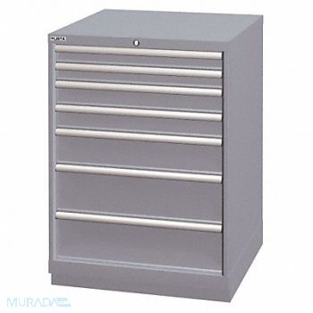 LISTA Mod Drwr Cab 41-3/4 H 7 Drwr Light Gray, 13P572