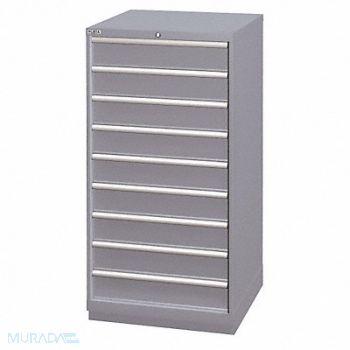 LISTA Mod Drwr Cab 59-1/2 H 9 Drwr Light Gray, 13P576