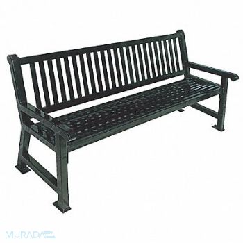 ULTRASITE Outdoor Bench 48 in L 36 in Black, 13P991