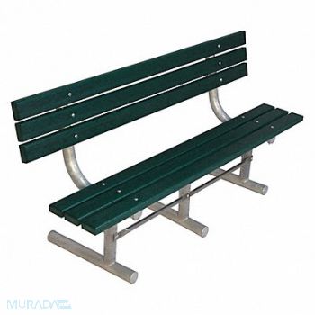 ULTRASITE Outdoor Bench 72 in L Grn RCYCLD PLSTC, 13R004