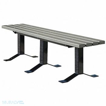 ULTRASITE Outdoor Bench 72 in L Gray PLSTC, 13R018