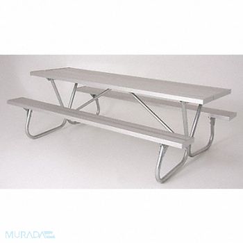 ULTRASITE Picnic Table 96 W x68 D Silver, 13R062