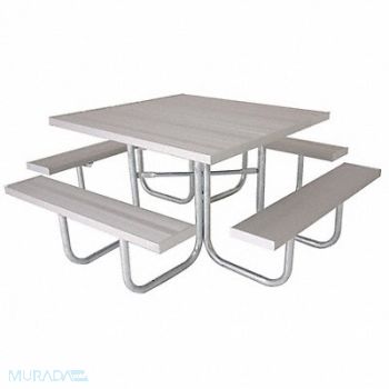 ULTRASITE Picnic Table 76 W x76 D Silver, 13R071