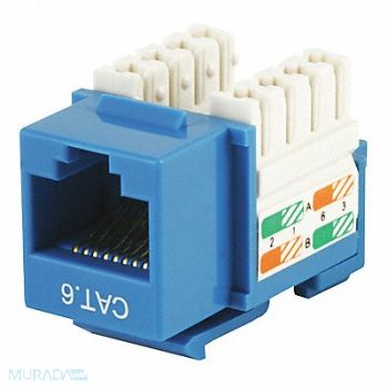 MONOPRICE K2466 Datacom Jack Cat6 Punch Down Blue, 13U638