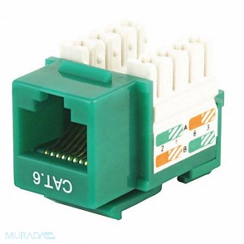 MONOPRICE Datacom Jack Cat6 Punch Down Green, 13U639
