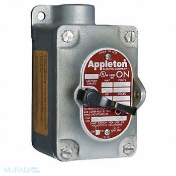 APPLETON ELECTRIC Tumbler Switch EDS Series 1 Gang 1-Pole, 13U940