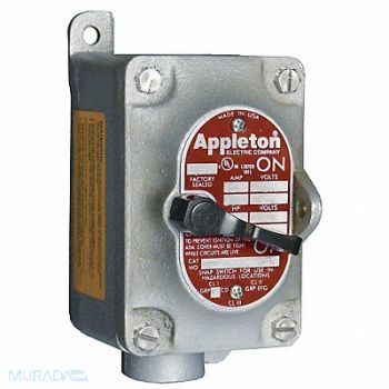 APPLETON ELECTRIC Tumbler Switch EDS Series 1 Gang 1-Pole, 13V018