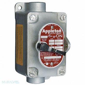 APPLETON ELECTRIC Tumbler Switch EDSC Series 1 Gang 3-Way, 13V136
