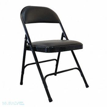GRAINGER APPROVED Padded Folding Chair Vinyl Black 300 lb., 13V425