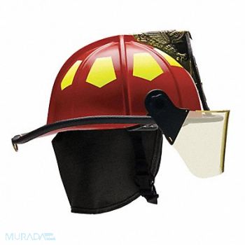 BULLARD Fire Helmet Red Fiberglass, 13W076