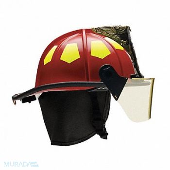 BULLARD Fire Helmet Red Fiberglass, 13W077