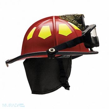 BULLARD Fire Helmet Red Fiberglass, 13W078