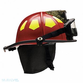 BULLARD Fire Helmet Red Fiberglass, 13W079