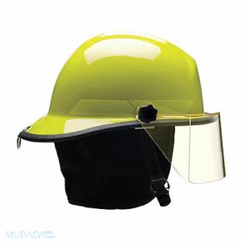 BULLARD Fire Helmet Lime-Yellow Thermoplastic, 13W785