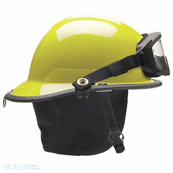 BULLARD Fire Helmet Lime-Yellow Thermoplastic, 13W787