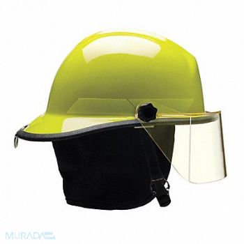 BULLARD Fire Helmet Lime-Yellow Fiberglass, 13W802