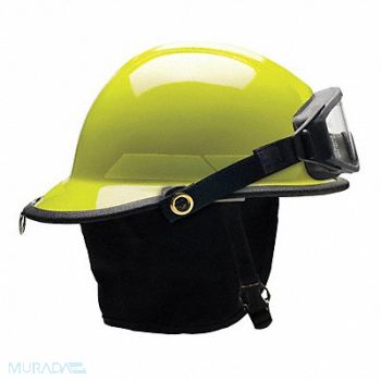 BULLARD Fire Helmet Lime-Yellow Fiberglass, 13W805
