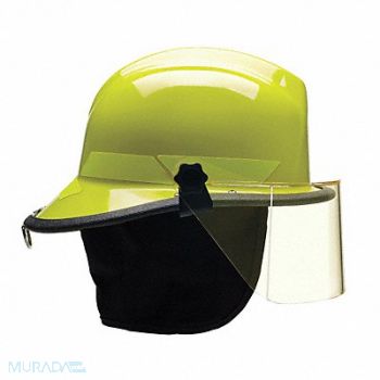 BULLARD Fire Helmet Lime-Yellow Thermoplastic, 13W807
