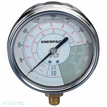 ENERPAC K4567 Pressure Gauge 0 to 10000 psi 4 Dial, 14A077