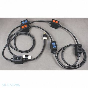 KH INDUSTRIES Feed Through Stringer 6 Boxes 60 ft 20A, 14A296