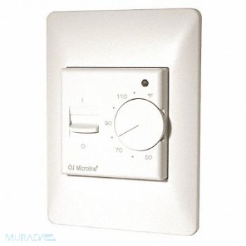 THERMOSOFT Elct Flr Htr Thrmostat 4-1/2 H 2 Pole, 14C468