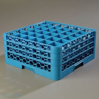CARLISLE Glass Rack w/3 Extenders 36 Comp PK2, 14D011